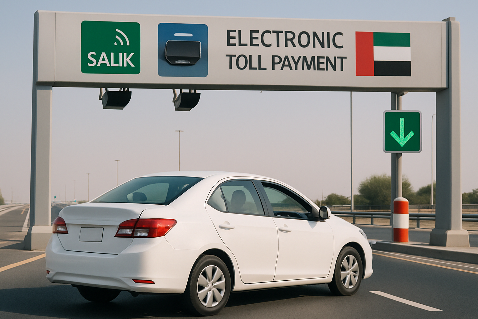 Motorists using electronic toll payment in UAE